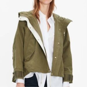 Zara NWT Olive Green Women's Hooded Jacket